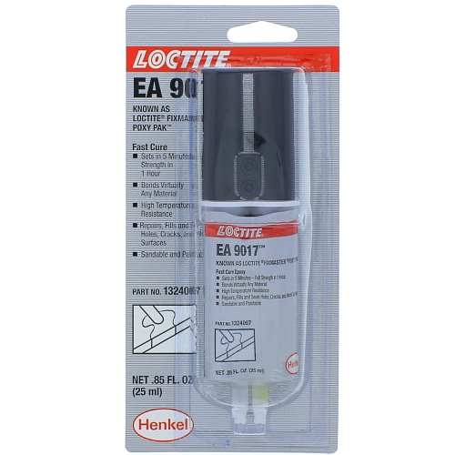 Loctite Epoxy Adhesive: EA 9017, Ambient Cured, 29.5 mL, Syringe, Clear,  Thick Liquid