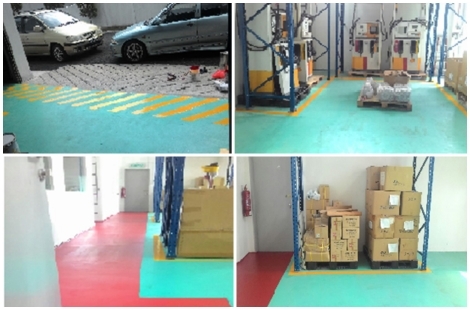 Floor Coating c/w Safety Line for Warehouse