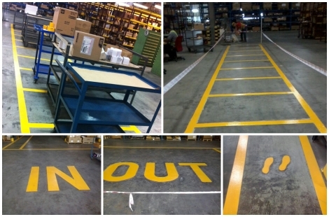 Safety Line Floor Coating for Warehouse