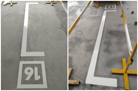 White Line with Numeric Floor Coating